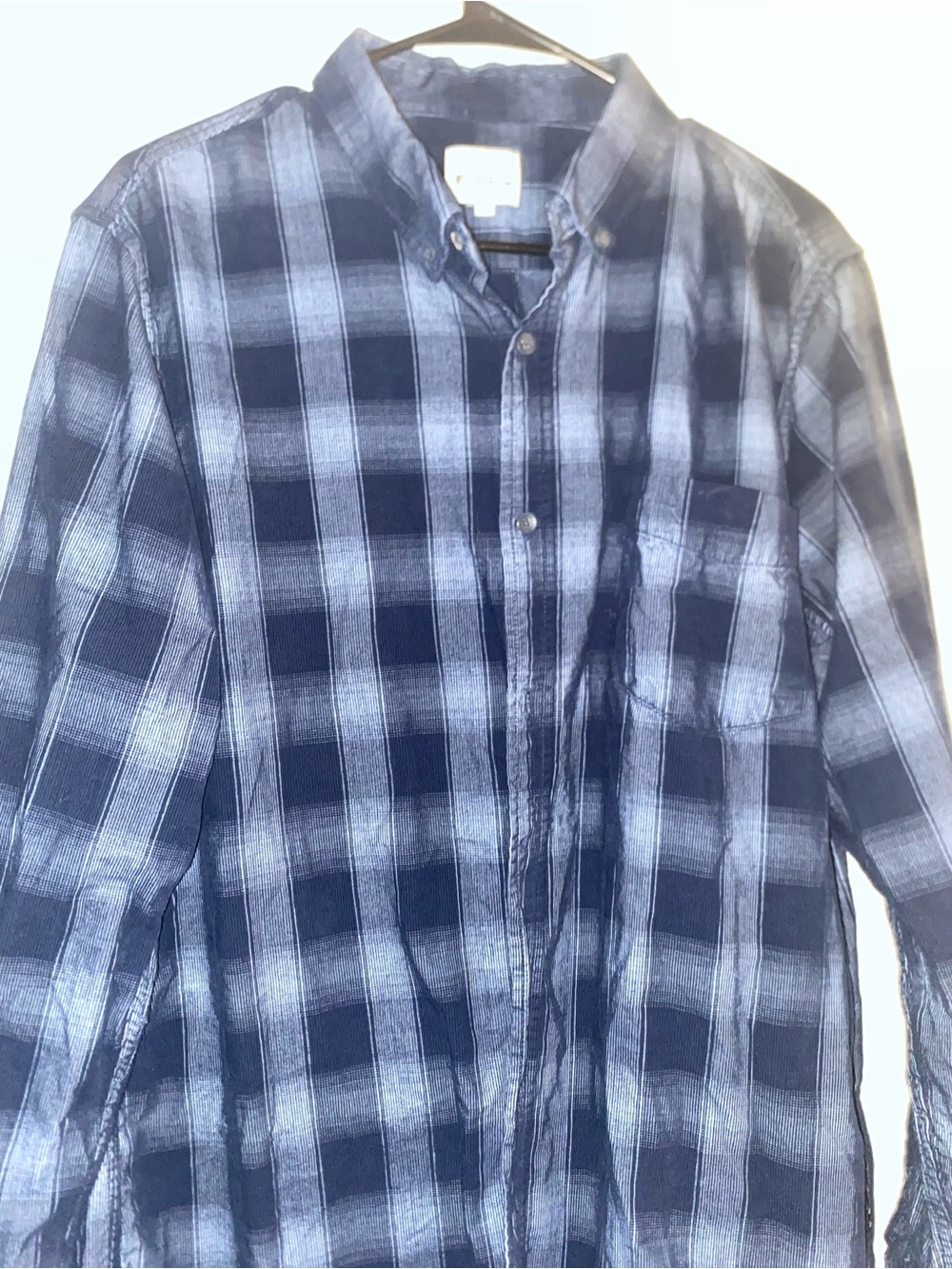 Ben Sherman Navy and White Plaid Button-Down Shirt